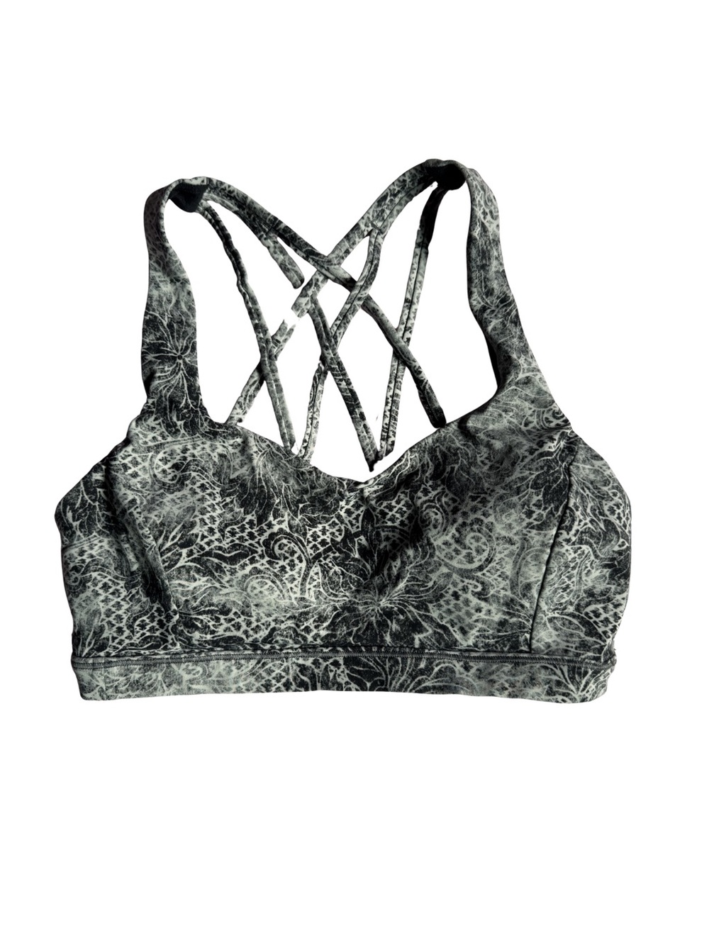 lululemon athletica Black & White Print Free to Be Serene Bra Size 8